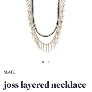 Slate silver and black layered necklace